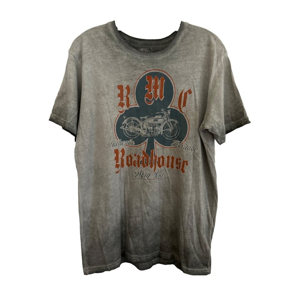 Blue Pronto Uomo Roadhouse Mfg Co Gray Tie Dye T-Shirt S 100% Cotton Made In USA